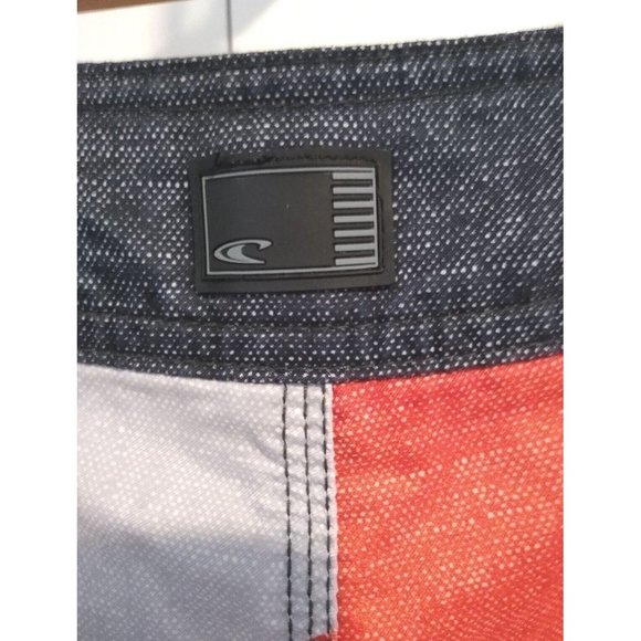 O'neill Mens Board Shorts Black Orange Gray Swim Short Surf Beach Size 28 - Picture 2 of 7